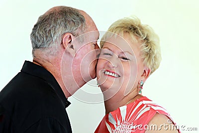 Senior couple affection Stock Photo