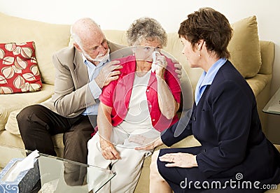 Senior Couple Grief Counseling Stock Photo