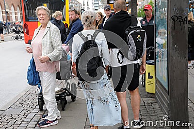 Senior couple holding hands in in Copenhagen Denmak Editorial Stock Photo