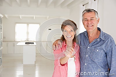 Senior couple in new home Stock Photo