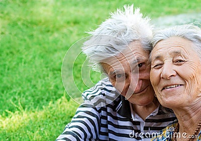 Senior couple - old man and woman outdoor Stock Photo