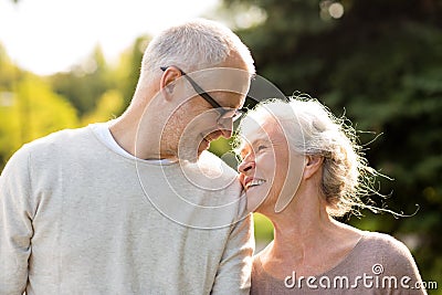 Senior couple in park Stock Photo