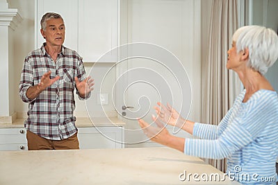 Senior couple quarrelling with each other Stock Photo