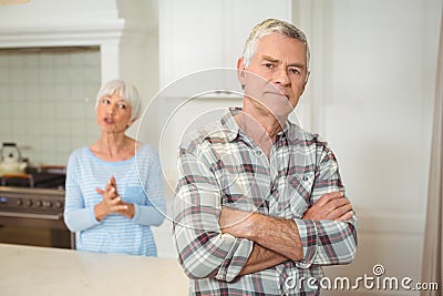 Senior couple quarrelling with each other Stock Photo