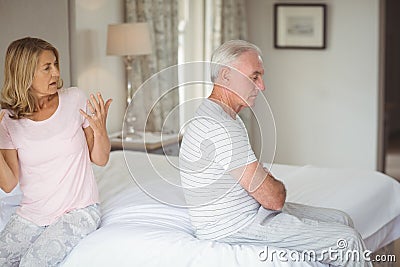 Senior couple quarrelling with each other Stock Photo