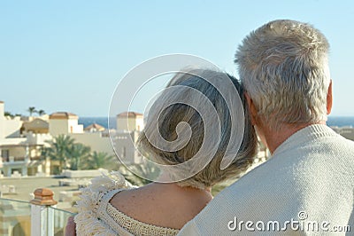 Senior couple at the resort Stock Photo