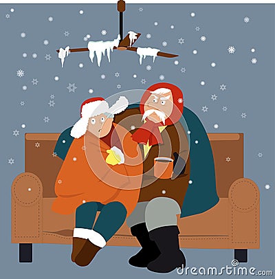 Freezing home Vector Illustration