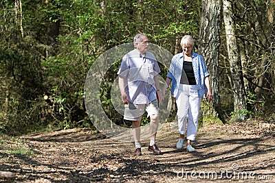 Senior couple strolling Stock Photo