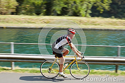 Senior cyclist Stock Photo