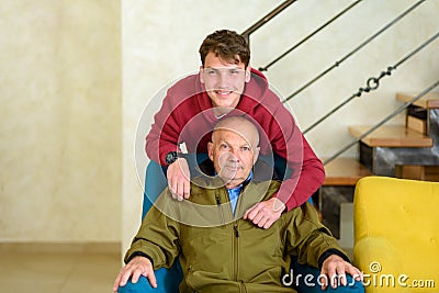 Grandfather And His Grandson Spending Time Together. Stock Photo