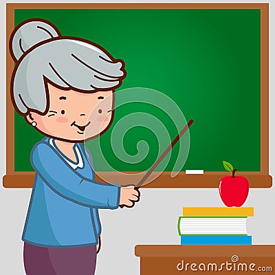 Senior teacher in the school classroom. Vector Illustration Vector Illustration