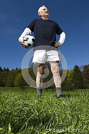 Senior football player Stock Photo