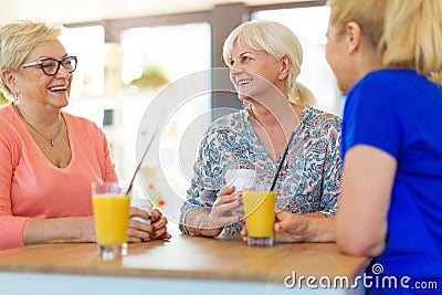 Senior friends having good time together Stock Photo