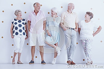 Senior friends wearing casual clothes Stock Photo