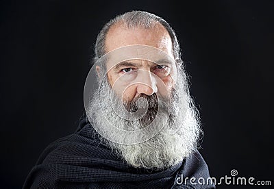 Senior with full white beard Stock Photo