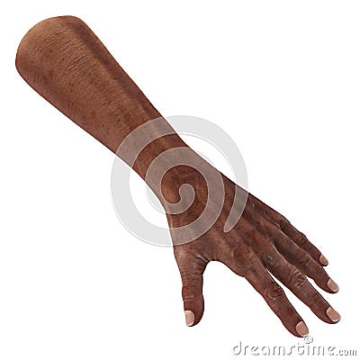 Senior hands on a white. 3D illustration Cartoon Illustration