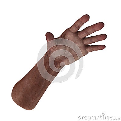 Senior hands on a white. 3D illustration Cartoon Illustration