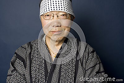 Senior japanese man portrait Stock Photo