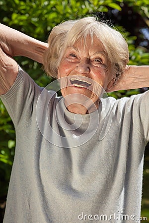 Senior lady with a sense of humour Stock Photo