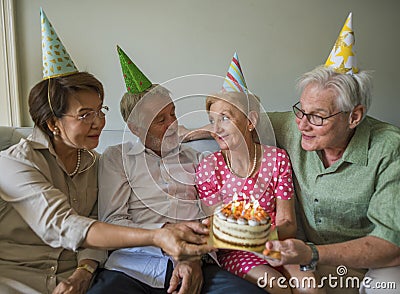 Senior Life Celebration Cake Birthday Stock Photo