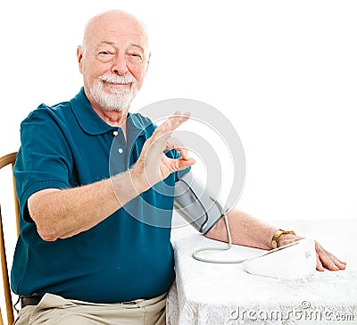 Senior Man - Blood Pressure is A-Okay Stock Photo