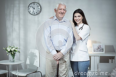 Senior man and caring doctor Stock Photo