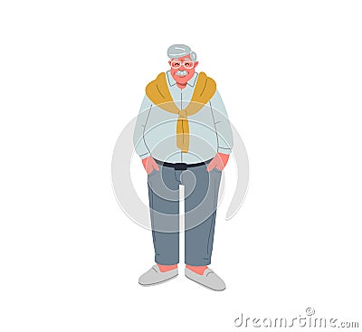 Senior man cartoon character.Vector illustration on white background. Vector Illustration