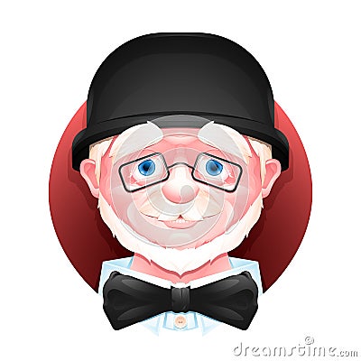 Senior man closeup portrait Vector Illustration