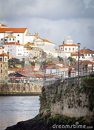 Senior Man Contemplates Porto Stock Photo