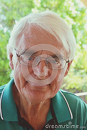 Portrait of a senior man wearing glasses, Stock Photo