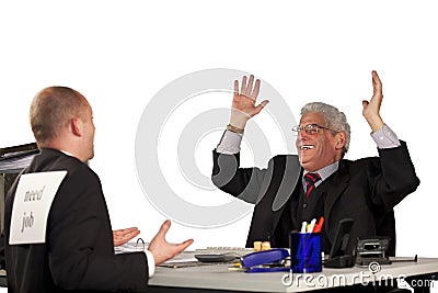 Senior manager rejecting applicant Stock Photo
