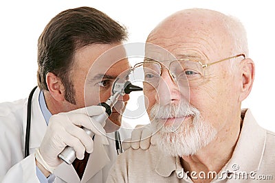 Senior Medical - Otoscope Closeup Stock Photo
