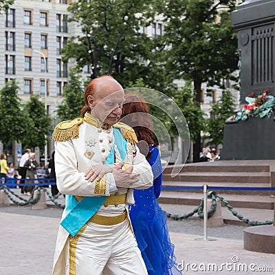 Senior people spend their leisure time dancing in the square Editorial Stock Photo