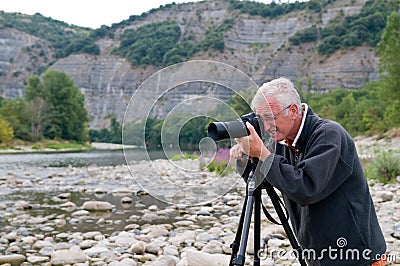 Senior Photographer Stock Photo