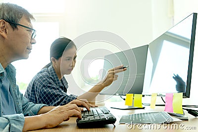 senior programmer work with Developing programming Stock Photo
