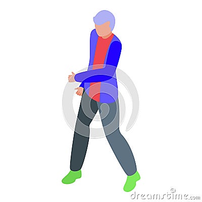 Senior running outdoor icon isometric vector. Happy pensioner Stock Photo