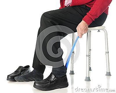 Senior Shoe Horn Closeup Stock Photo