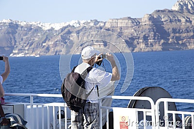 Senior tourist on a ship Editorial Stock Photo