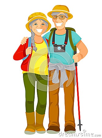 Senior travellers Vector Illustration