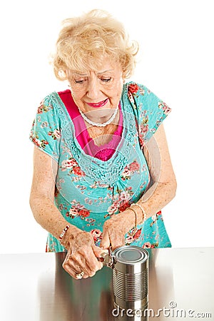 Senior Woman with Arthritis Pain Stock Photo