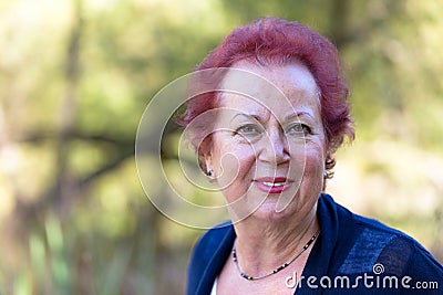 Senior Woman Looking at You Trustfully and Determined Stock Photo