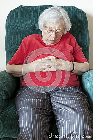 Senior woman napping Stock Photo