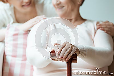 Hands with painted nails Stock Photo