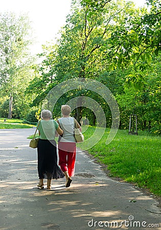 Senior women park walk Editorial Stock Photo