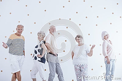 Seniors during photo session Stock Photo