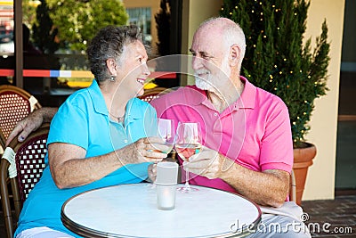 Seniors on Romantic Date Stock Photo