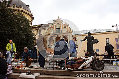 Seniours on the flea market Editorial Stock Photo