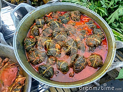 Sensational Hot Crabs Curry Stock Photo