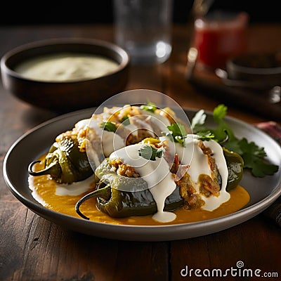 Sensational Stuffed Peppers: Chiles Rellenos Stock Photo