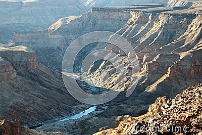 Sensational view of the Fish River Canyon - the second largest canyon in the world - Namibia Africa Stock Photo